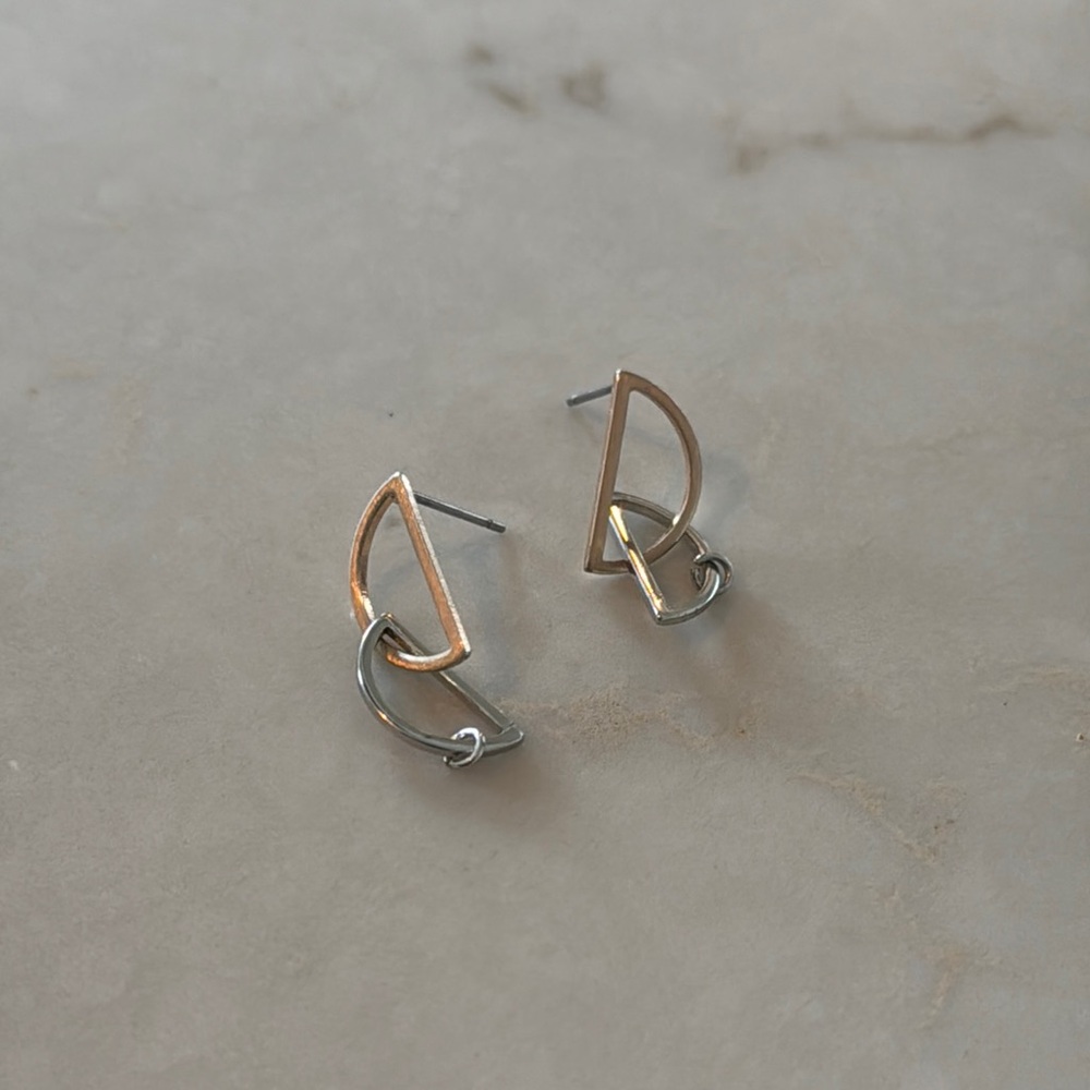 COS Gold and Silver Geometric Earrings